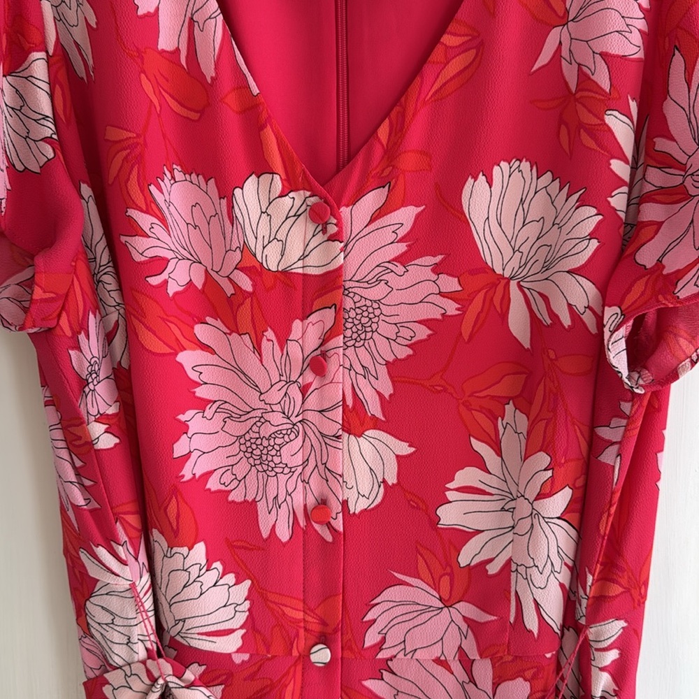 🌺Talbots Plus pink floral midi dress. Size 16W. - Picture 5 of 11